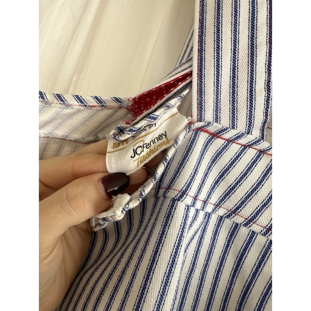 1970s Bell bottom Overalls Striped with star patch 26x31 vintage 70s - Picture 6 of 9